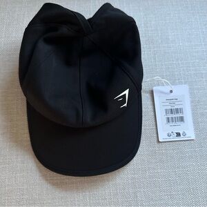 NWT Gymshark Black Performance Ponytail Cap with White Logo